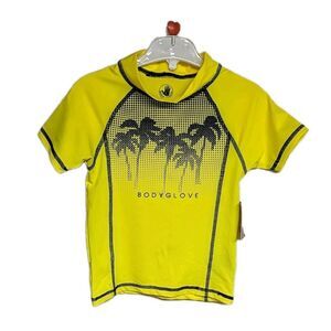 NWT Body Glove Rash Guard Top Youth Kids  50 UPF Yellow NEW